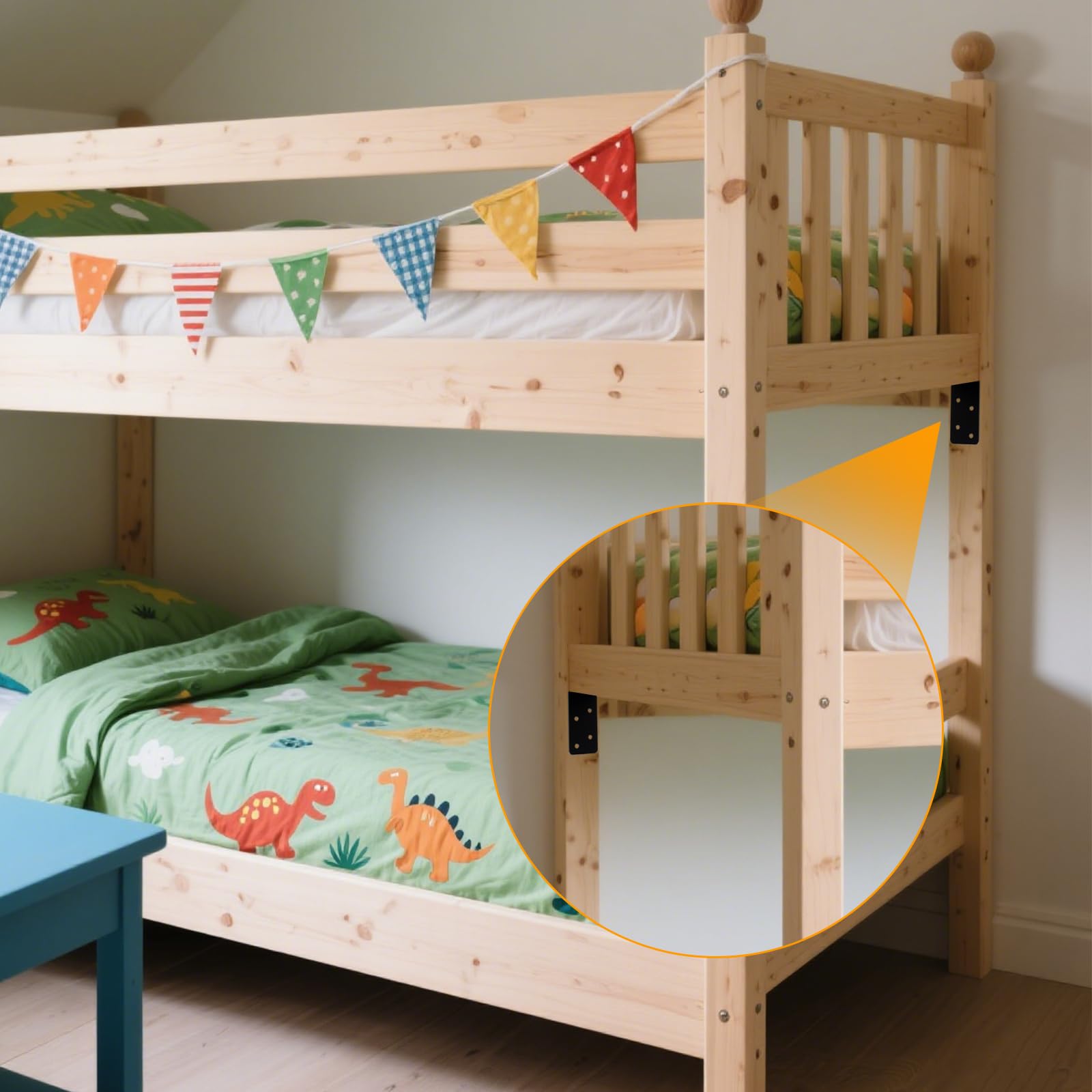 Soportes en forma de L, 16 unidades, soporte de estante de acero de 14 GA de 3 x 3 x 1.5 pulgadas, soportes de ángulo de 90 grados, soporte de esquina para muebles, cama, poste de madera
