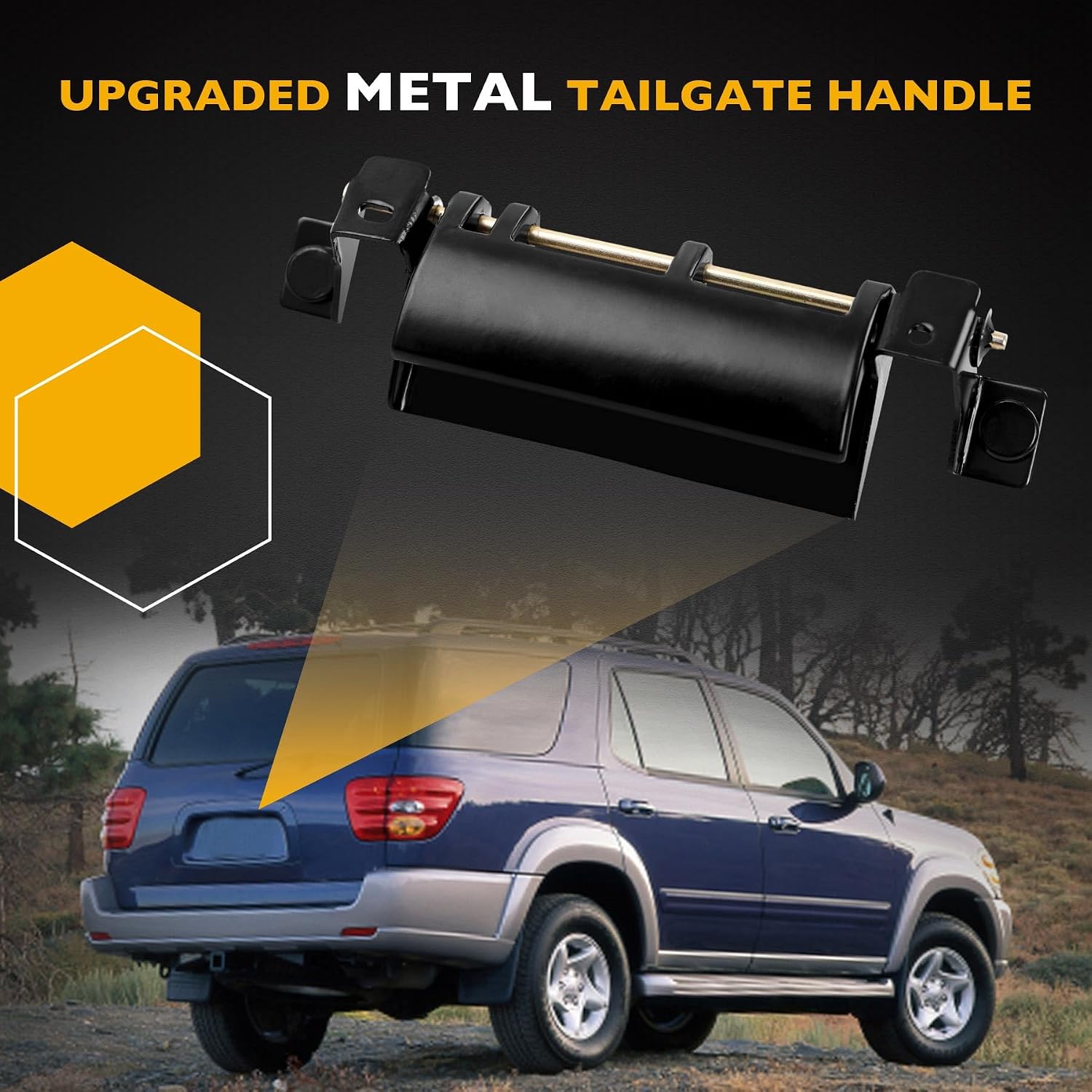 Gledewen 69090-08010 Upgraded Metal Tailgate Handle Liftgate Latch Handle, Compatible with 1998-2003 Toyota Sienna, 2001-2007 Toyota Sequoia, Replaces# 79600 69090-0C080 UB3951090