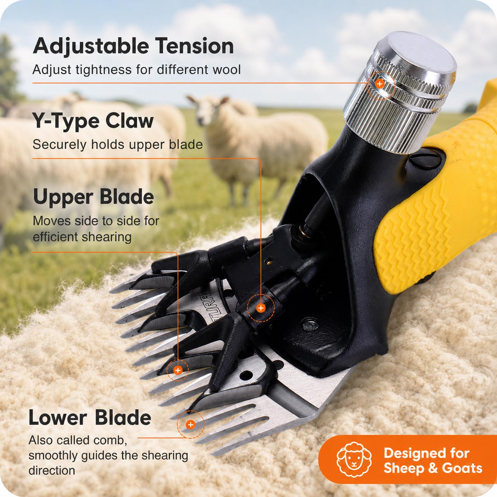 Tosatrice Elettrica per Pecore, tosatrice per Cavallo, Yellow