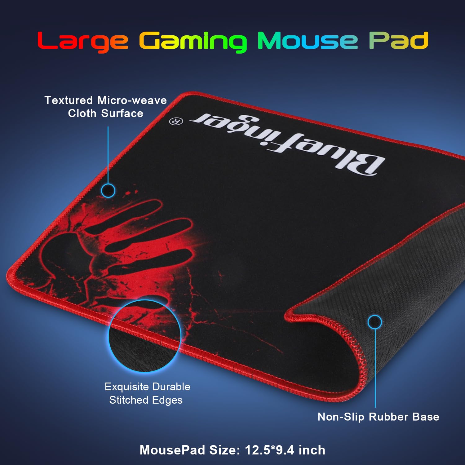 Teclado RGB para juegos y teclado retroiluminado y auriculares, teclado retroiluminado BlueFinger USB con cable retroiluminado, juego de ratón LED para juegos, auriculares con micrófono para