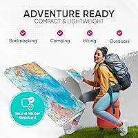 Vista 5 de NOWMAP AquaShield Double-Sided United States, USA Map Waterproof Poster 24x36 - Folded with (Pin Stickers)