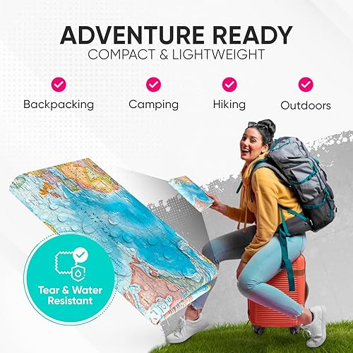 Miniatura 5 de AquaShield - Póster impermeable de doble cara de Estados Unidos, mapa de Estados Unidos, 24 x 36 pulgadas, edición plegada con calcomanías de alfiler