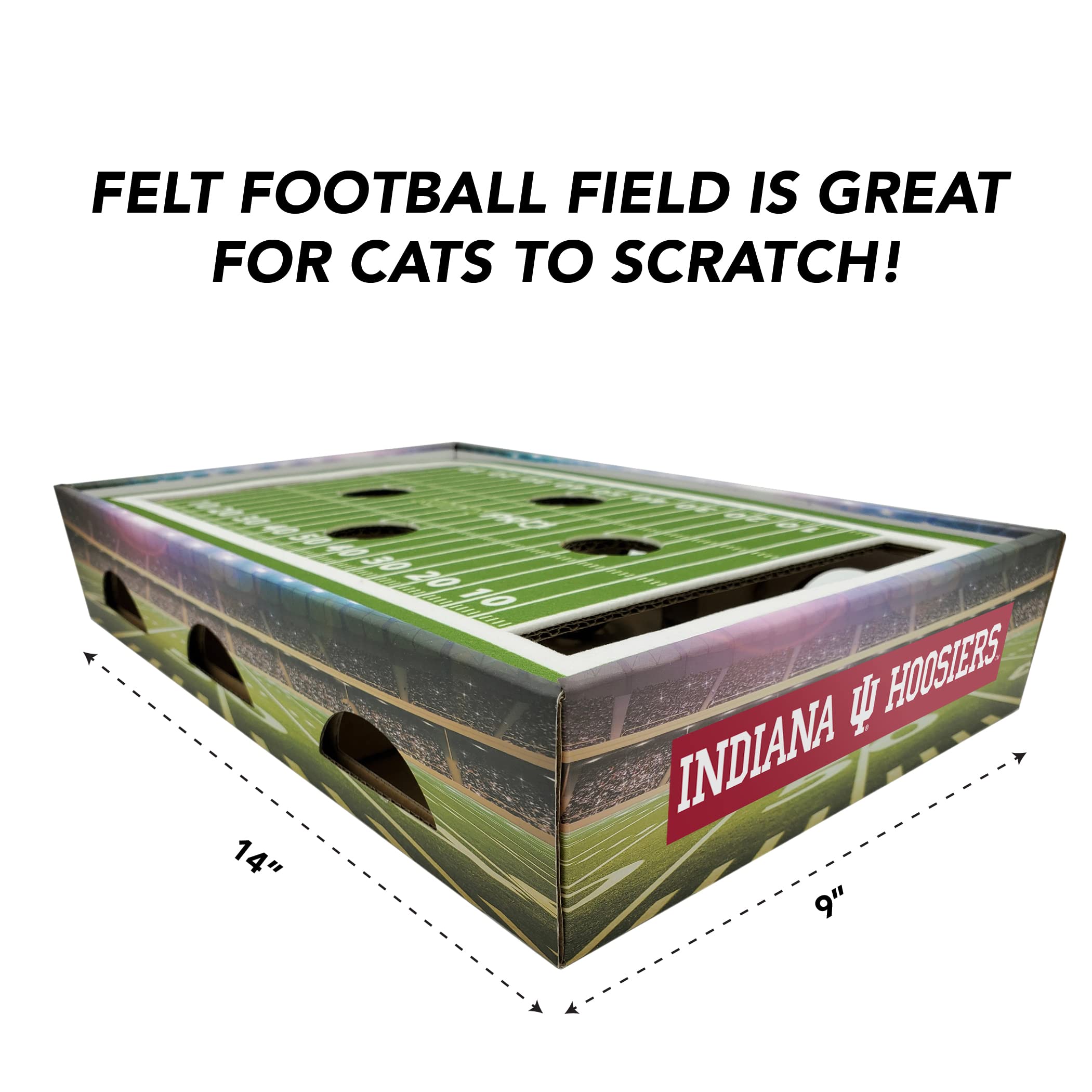 Pets First NCAA Indiana Hoosiers Griffoir pour chat, jouet pour chat Jour de jeu, terrain de football NCAA conçu pour chat et salon, jeu stimulant pour chat