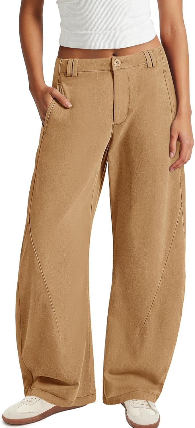 Panadila Womens Barrel Jeans High Waisted Baggy Pants Casual Wide Leg Pants Trousers Boyfriend Jeans with Pockets