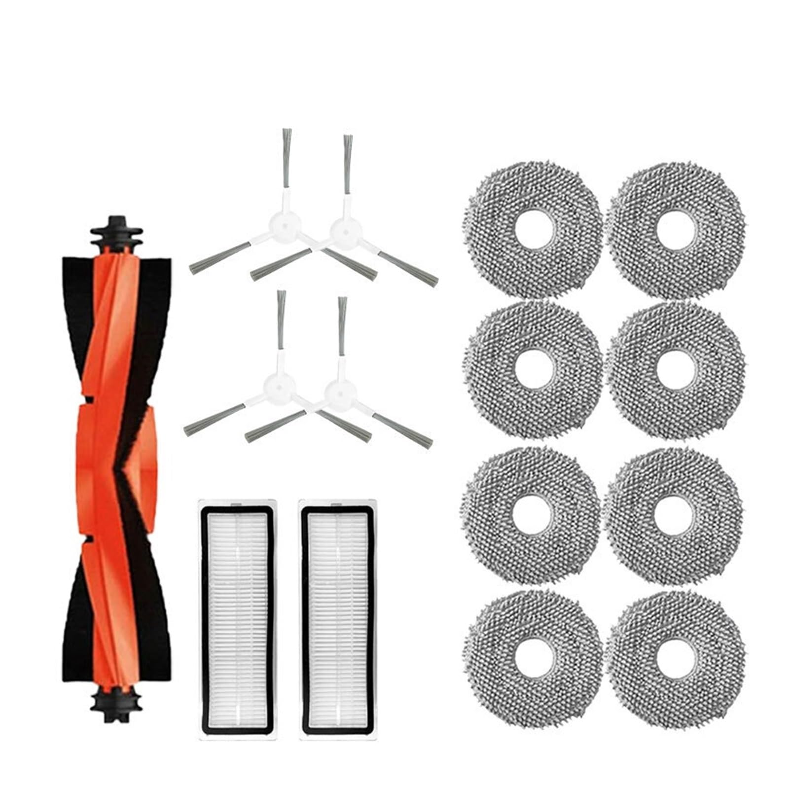 Kicici 15Pcs Compatible With Xiaomi Robot Vacuum S20+ / S10 Plus /S10+/ B108gl / B105 / B108cn B113cn Parts Accessories Filter Main Side Brush Mop(15Pcs)