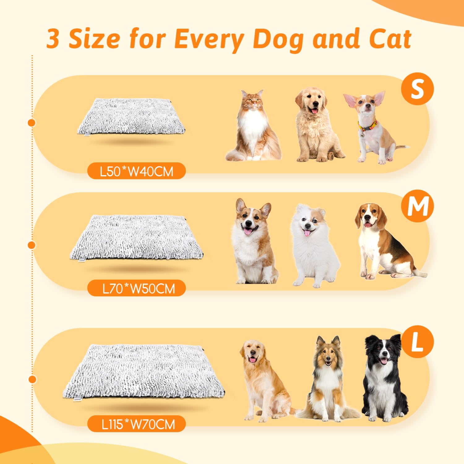 Nobleza Tappetino Riscaldante Per Cani Gatti, Tappetino Autoriscaldante Senza Elettricità, Coperta Autoriscaldante Soffice Caldo, Tappetino Termico Lavabile Antiscivolo Cane, 50x40cm