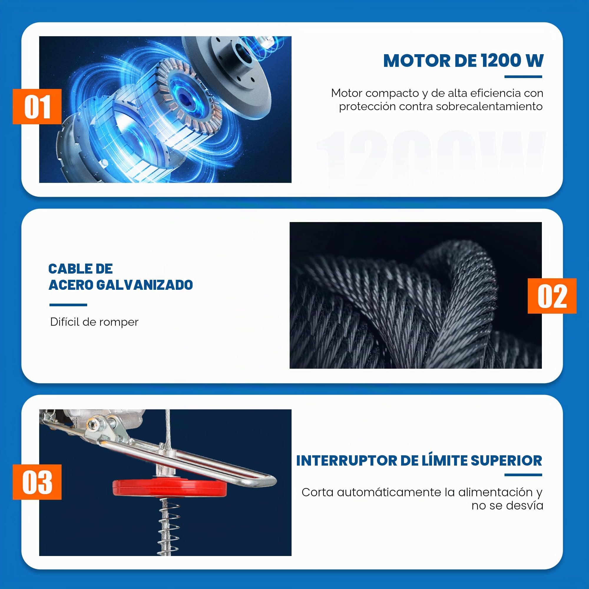 NEWTRY Polipasto Eléctrico 300kg/600kg, Control Inalámbrico 100m, Control por Cable 2m, Cabrestante Eléctrico 12m/6m de Altura de Elevación, Grúa Elevadora para el Hogar Garaje Almacén 1200W
