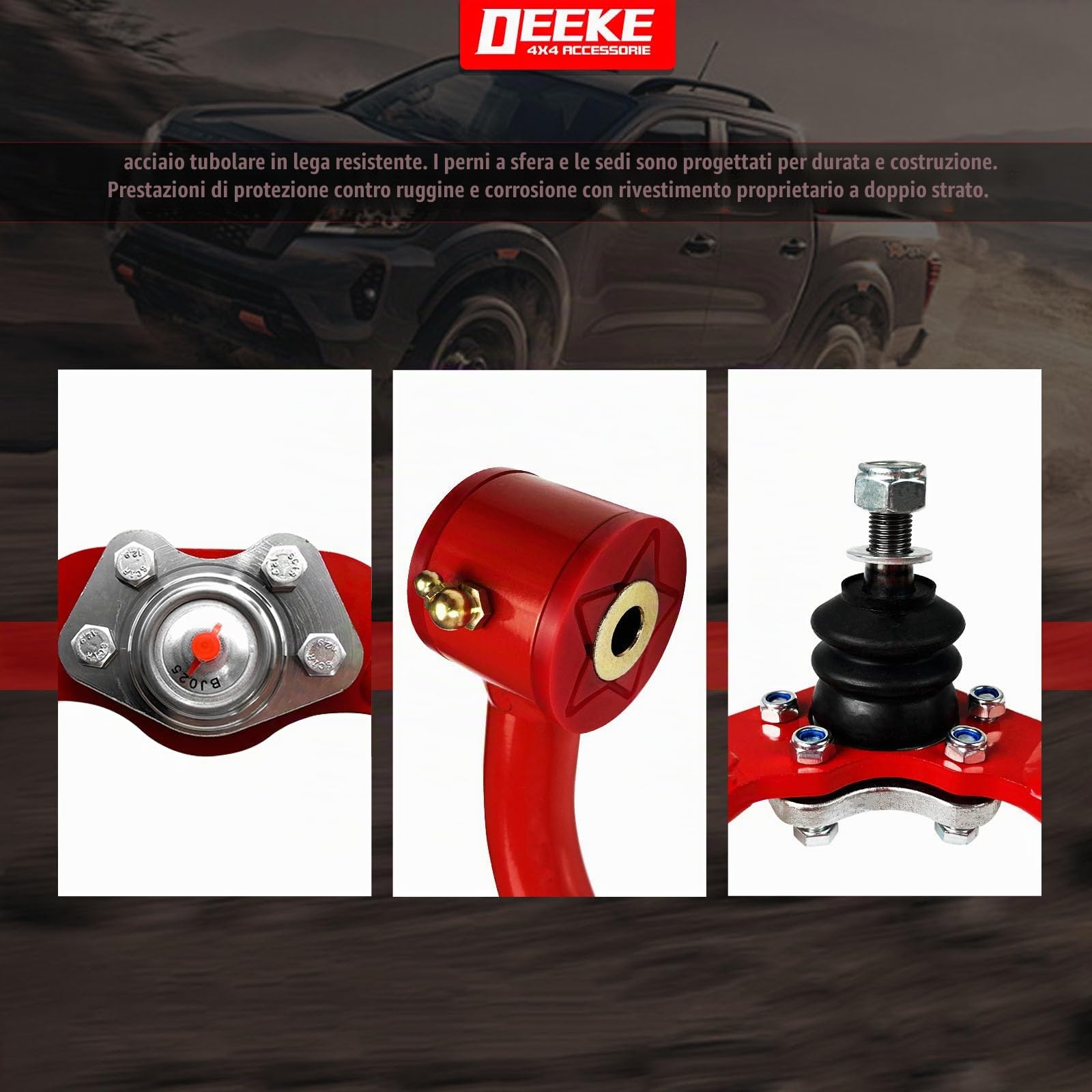 Bracci di controllo anteriori superiori con sollevamento da 1 a 4 pollici per Jeep Liberty 2002-2007, include 2 bracci di controllo anteriori superiori con giunti a sfera Assemblea