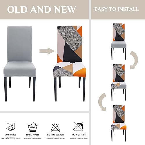 Miniatura 6 de FIGOOO Fundas para sillas de comedor (juego de 6 fundas elásticas para sillas de comedor de elastano, fundas para sillas de cocina, extraíbles y