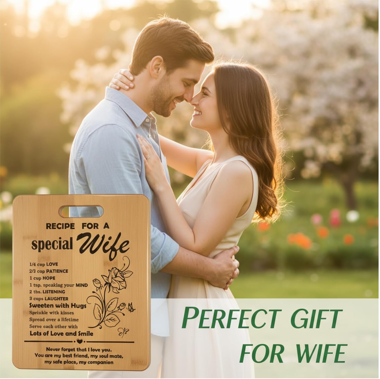 Gifts for Wife Birthday Gift Ideas, Recipe Cutting Board for Wife, Best Gifts for Christmas, Birthday Day, Valentines Day Gift Bamboo Cutting Board Kitchen Decor image 5