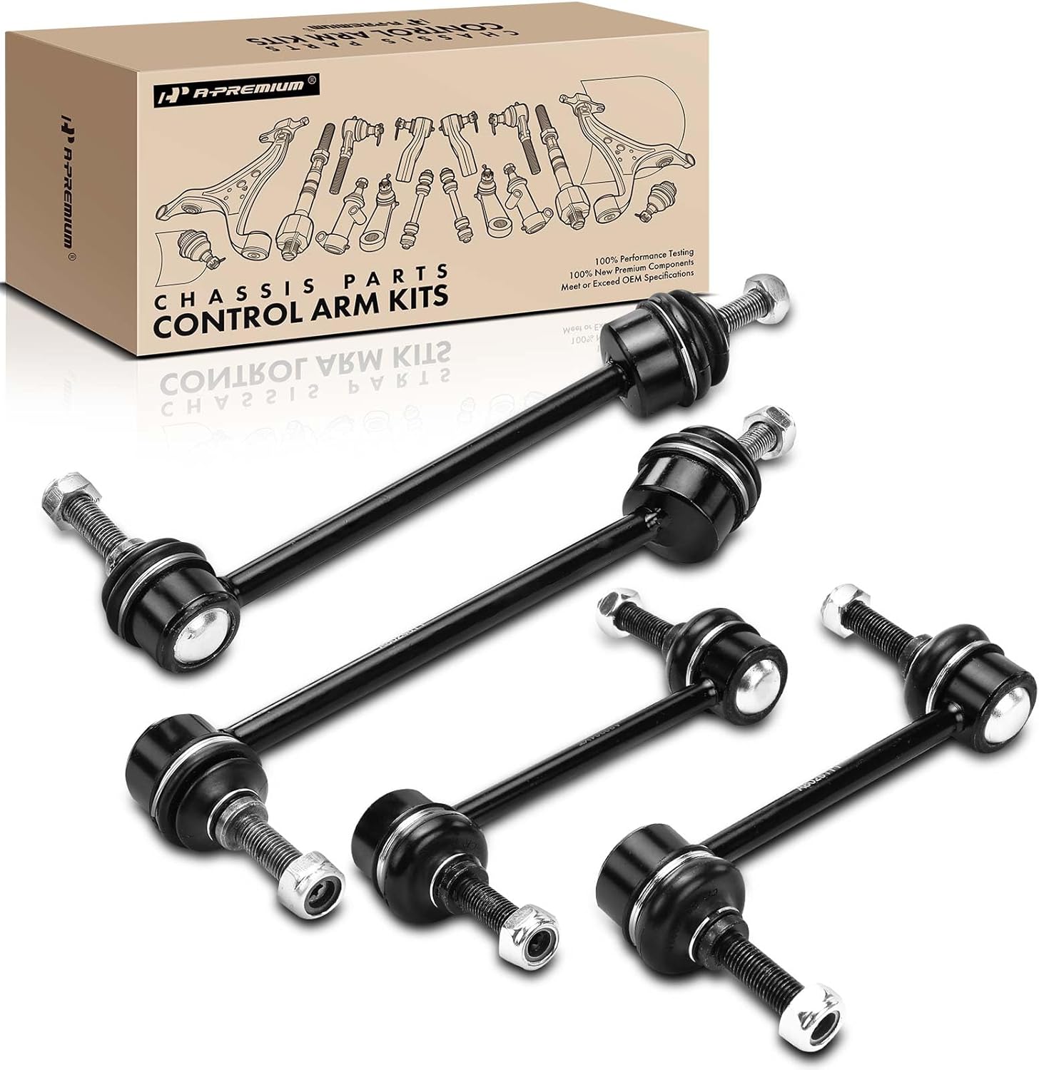 A-Premium Set of 4, Front & Rear Sway Bar Links Kit Stabilizer Bar Links, Compatible with Ford Thunderbird 2002-2005, Lincoln LS 2000-2006