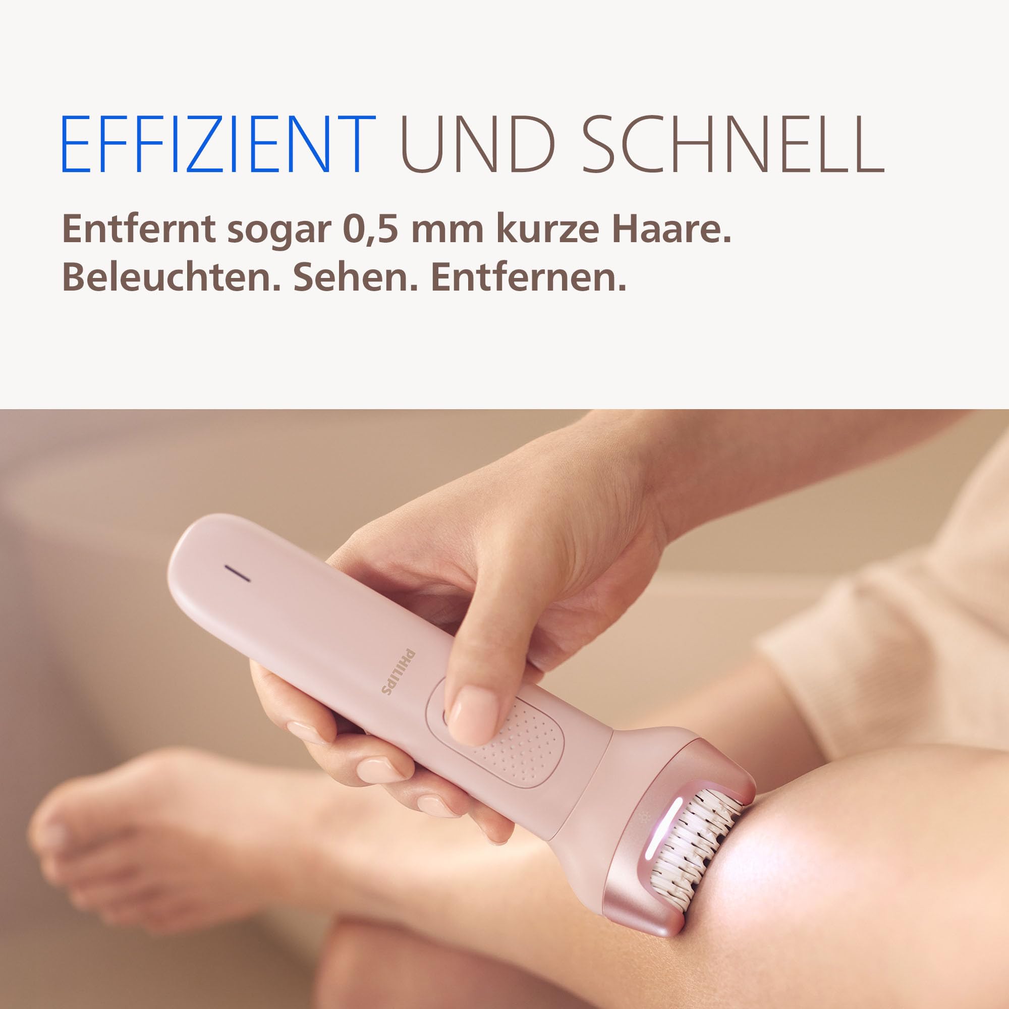 Philips Series 9000 Kabelloser Epilierer Nass- und Trockenanwendung Haarentfernung Beine Körper Bikinizone ProGuide 60 Min. Akku BRE719/00