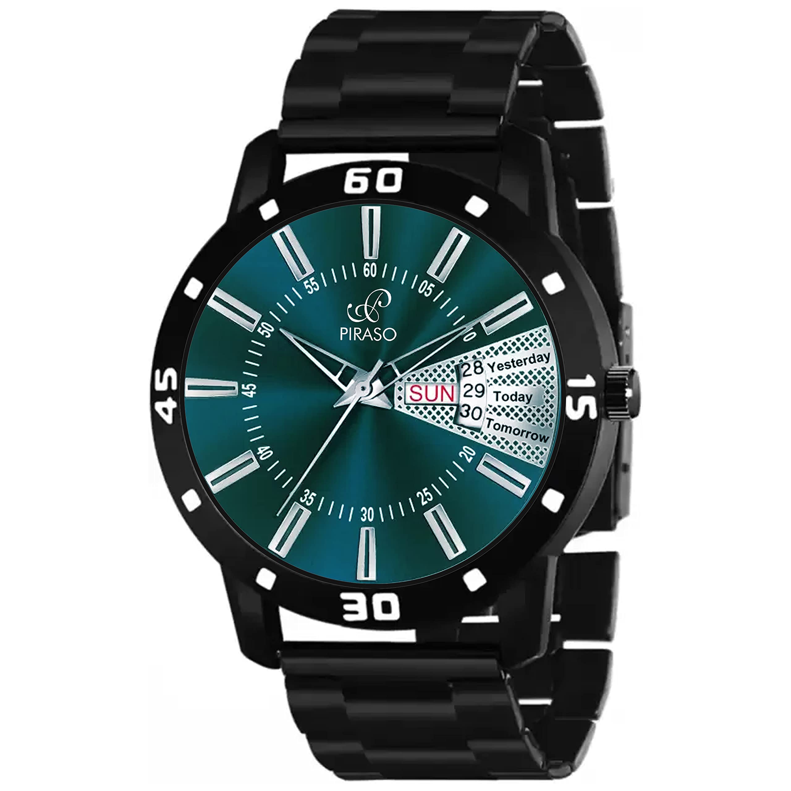 PIRASO Analog Day&Date Working Display Turquoise DIAL and Black Chain Watch for Men&Boys (B0BS41QL2Q) Amazon Price History, Amazon Price Tracker