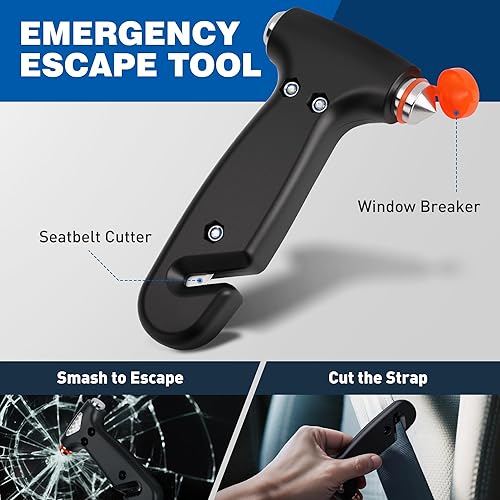 Miniatura 3 de UOTT Kit de primeros auxilios para automóvil  Kit de emergencia para vehículos con módulos desmontables, rompeventanas, férula, chaleco reflectante