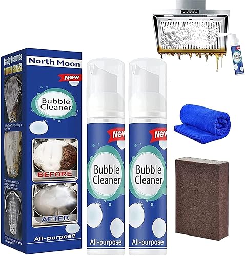 KCRPM Nueva espuma de limpieza de enjuague multiusos, limpiador de burbujas, spray de espuma limpiador de burbujas, aerosol limpiador de cocina,