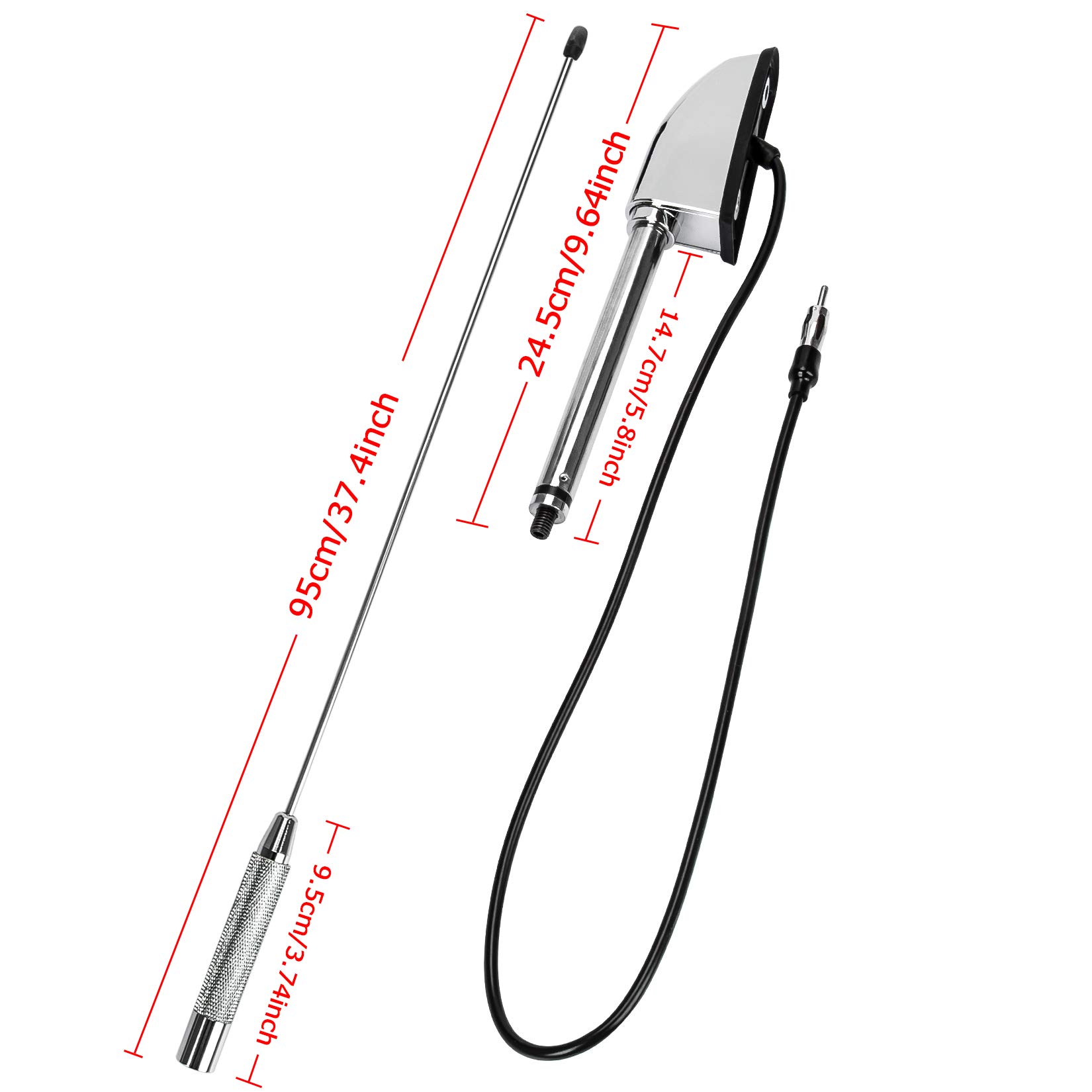 PSLER® Kit antenna per moto per Goldwing 1800 GL1800 Goldwing 1500 GL1500 2001-2017
