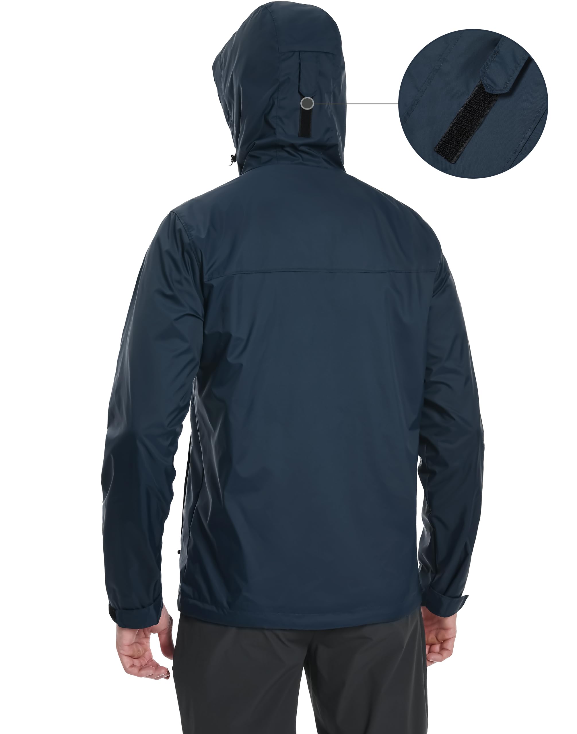 Pioneer Camp Veste Imperméable Homme Coupe-Vent - Veste de Pluie Homme Respirante avec Capuche - Imperméable Windproof Outdoor pour Randonnée, Camping, Vélo