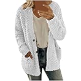 Winter Coats for Women Fleece Jacket Warm Casual Coats with Pockets Long Sleeve Button Down Cardigans Sweaters