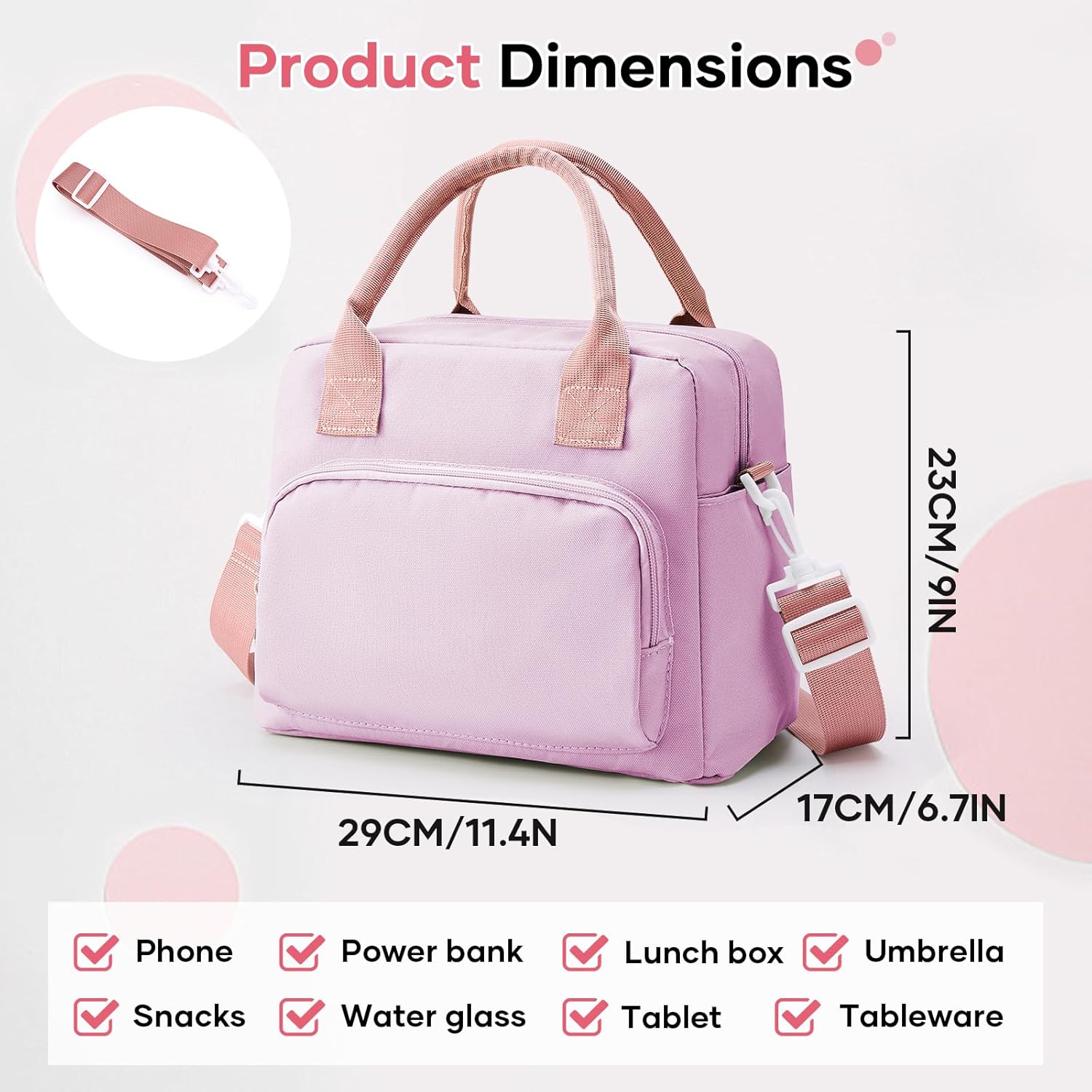 Cute Lunch Bag for Women, Corduroy Lunch Box for Work Lunch Tote Bag Women, Reusable Insulated Cooler Lunch Box for Travel - Image 2