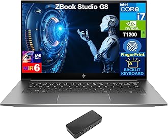 HP ZBook Studio G8 Workstation Workstation 15.6" 60Hz IPS FHD Display (Intel i7-11850H, T1200 4GB, 32GB DDR4, 512GB PCIe SSD, Backlit KB, Fingerprint, 2 Thunderbolt 4, Win 11 Pro) w/USB-C Dock