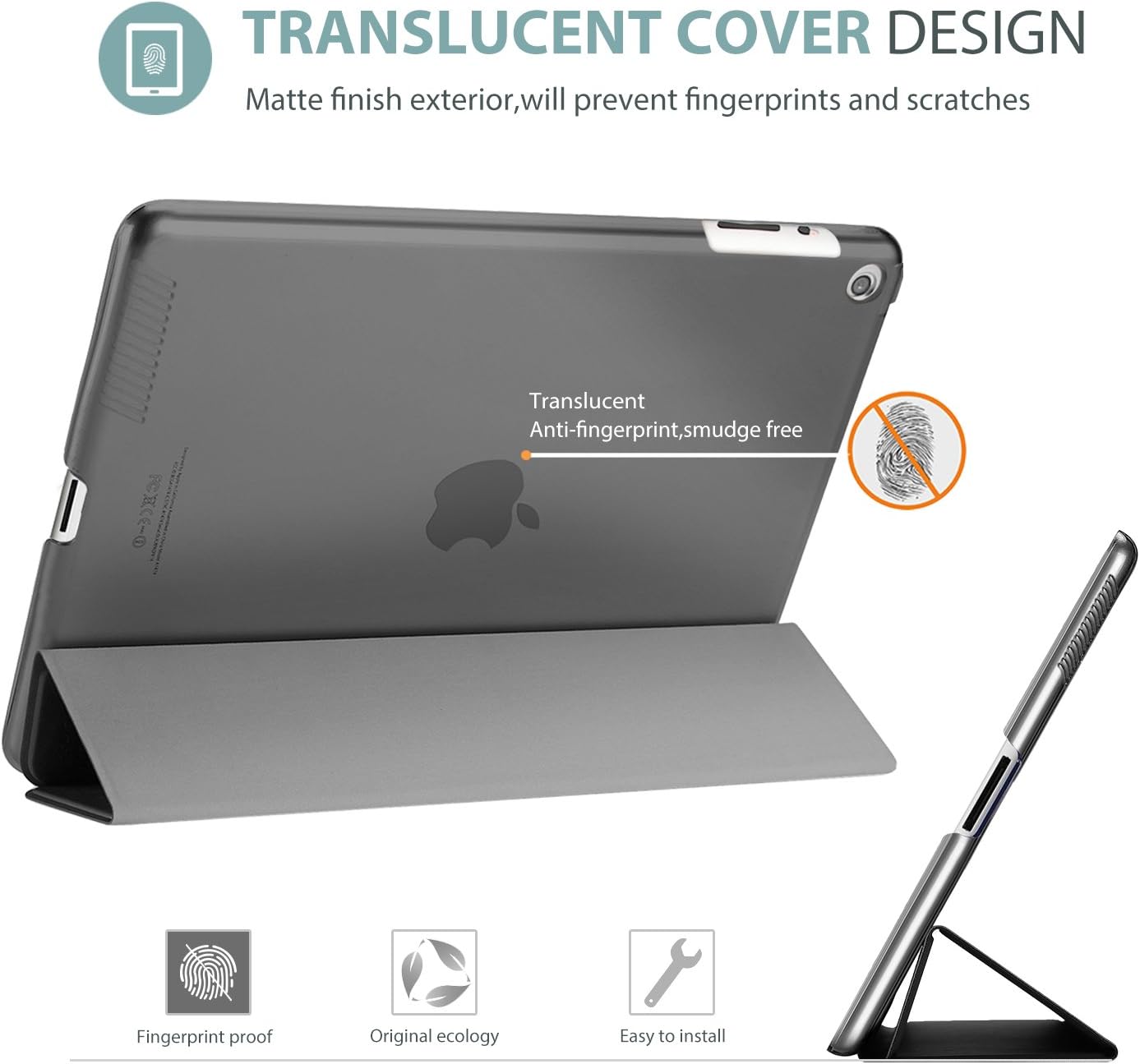 ProCase for iPad 2012/2011 2nd 3rd 4th Generation Case (Old Model), Smart Cover for iPad 2/iPad 3 /iPad 4 –Grey