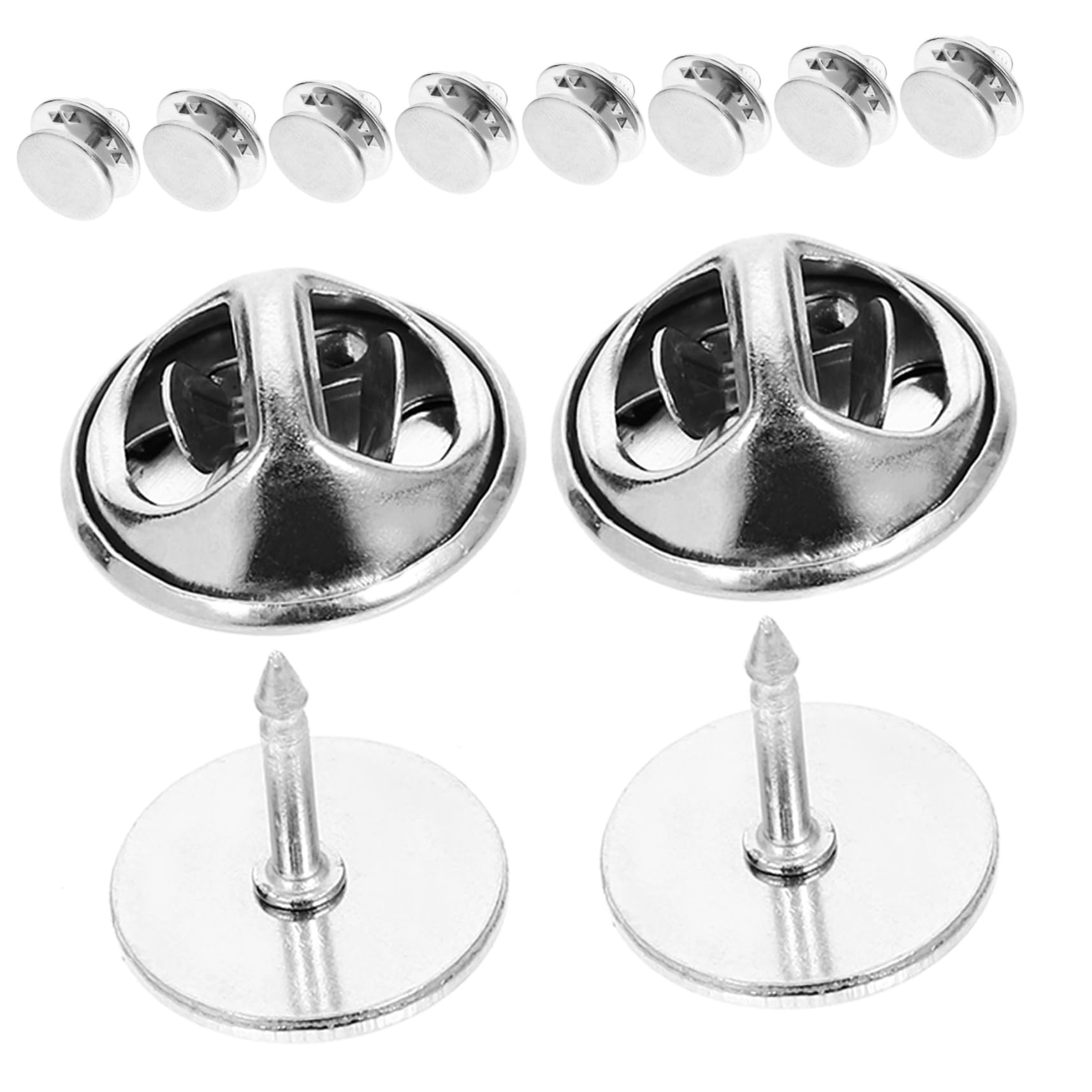 BESPORTBLE 2sets Locking Pin Keepers Clasp for Craft Pins Tie Backs Jewelry Making Supplies 10pcs*2