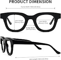 Vista 5 de Zeelool Gafas clásicas redondas con bloqueo de luz azul para hombre ZJGA612958-01 Negro