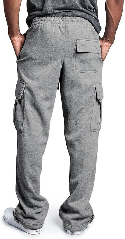 Pantalón de lino para hombre 2023 Moda Cordón elástico Pantalón de carga liso Múltiples bolsillos Pantalón de chándal de ajuste atlético