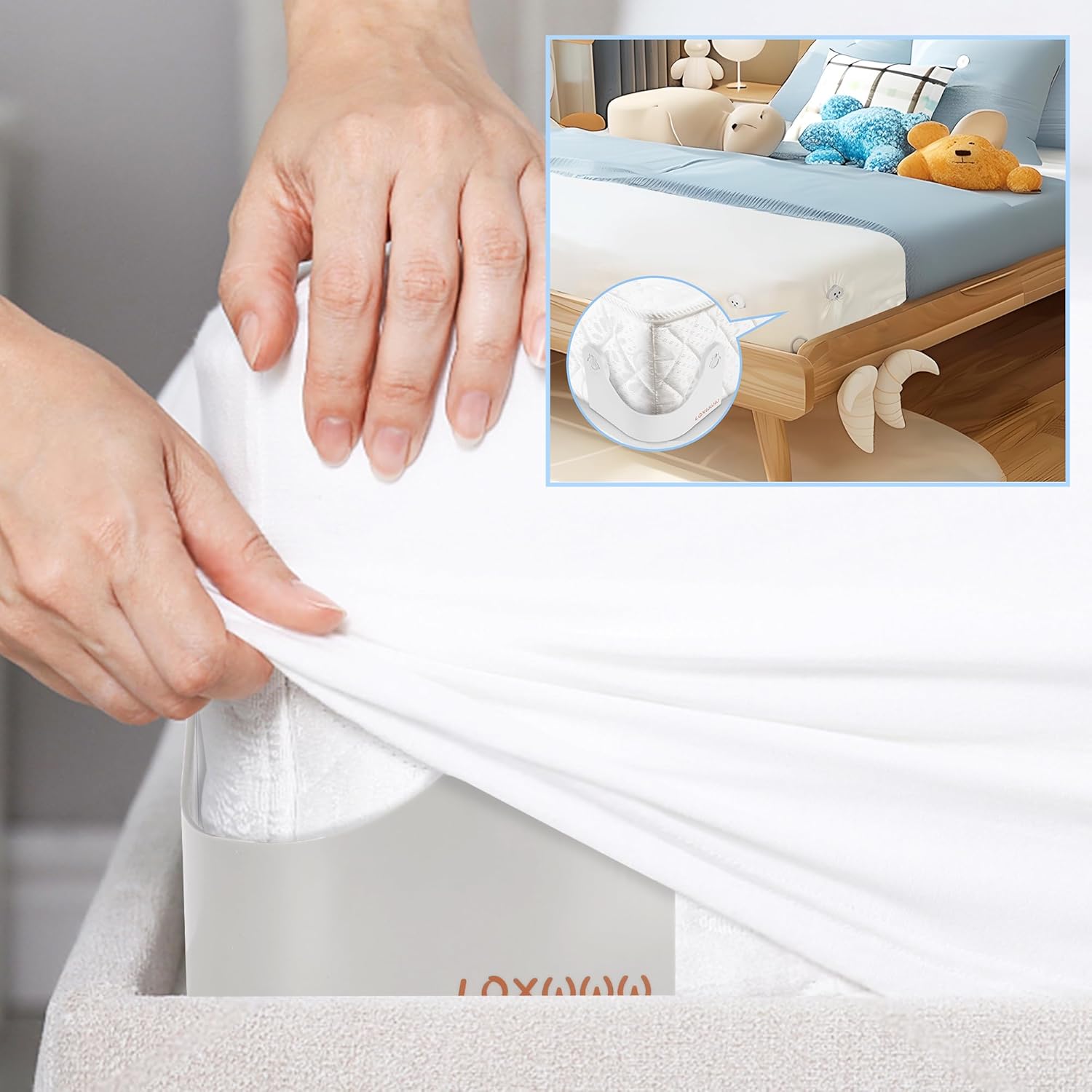 Bed Sheet Holders, 4-Pack Clip Grips ，Keep Sheets Tight on All Mattresses, No Elastic Straps Needed Easy Snap-On Installation for Corners Firm Grip for Deep Pocket Sheets