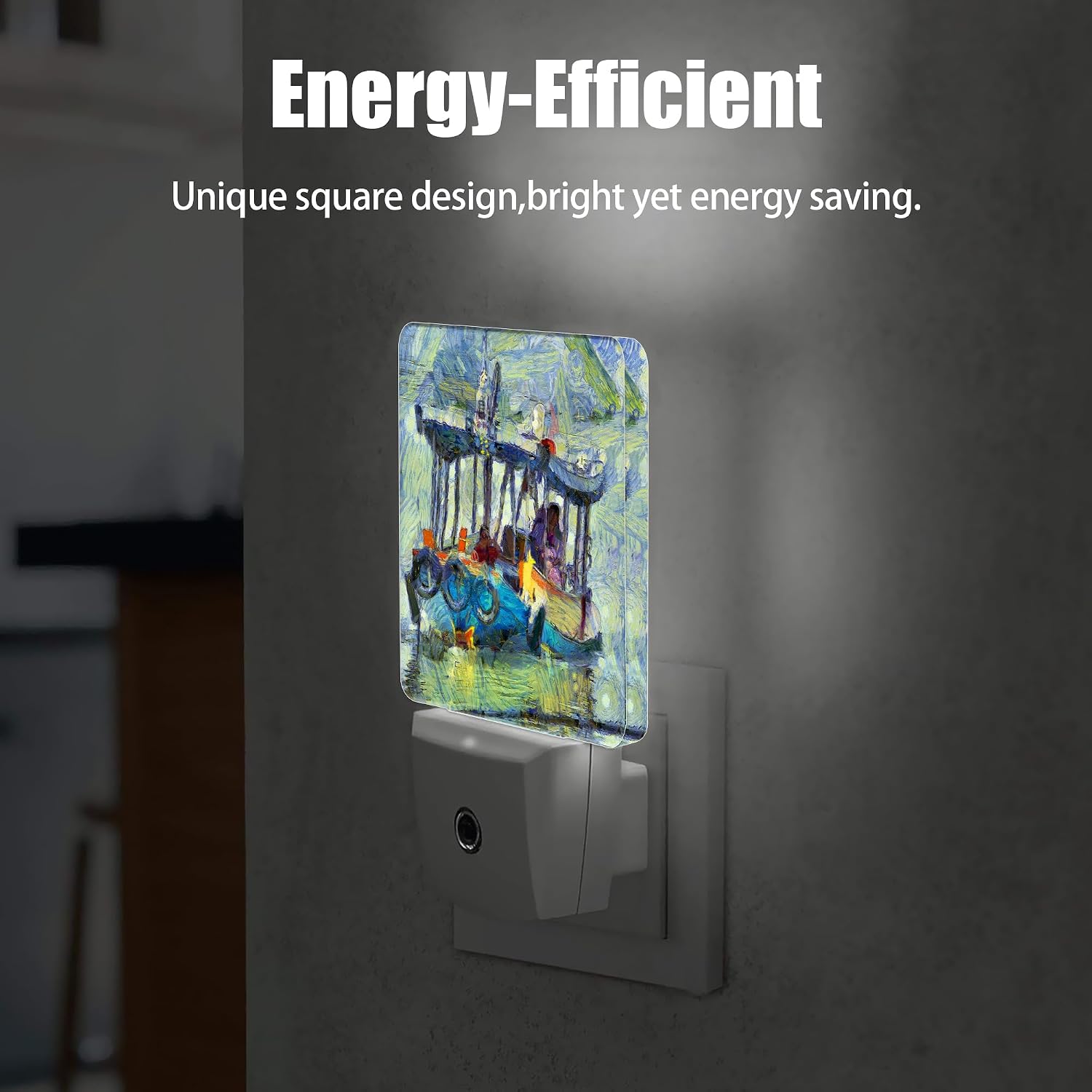Retro Country Riverside Night Light Plug in Wall Lamp Smart Dusk to Dawn Sensor for Home Decorative, Kids Room Bedroom Bathroom Kitchen Hallway Gifts image 5