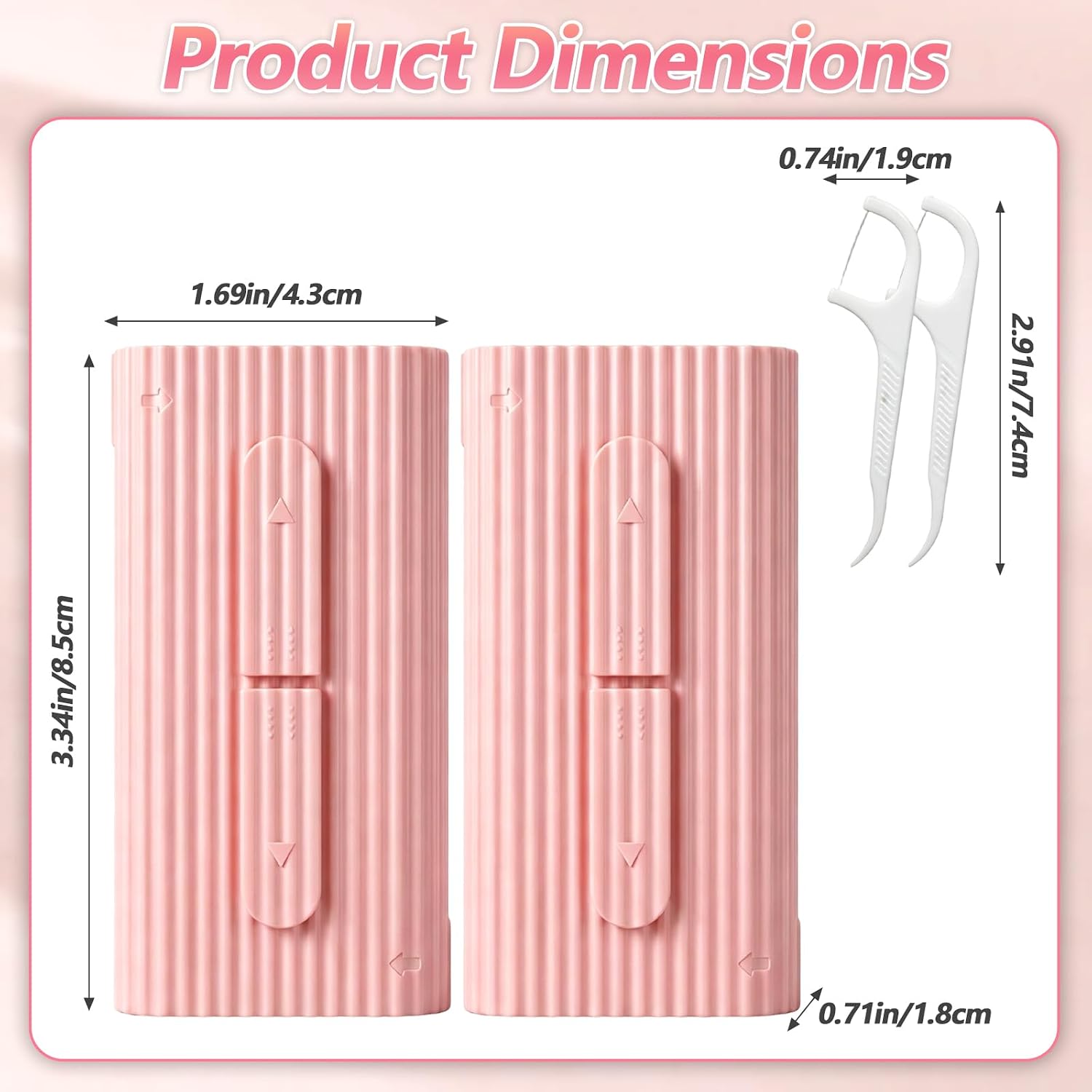 2PCS Dental Floss Travel Flosses Picks Dispenser Portable Case Storage Box with 10 Floss Picks Portable Automatic Flosser Organizer Case Refillable Holder Boxes for Teeth Cleaning
