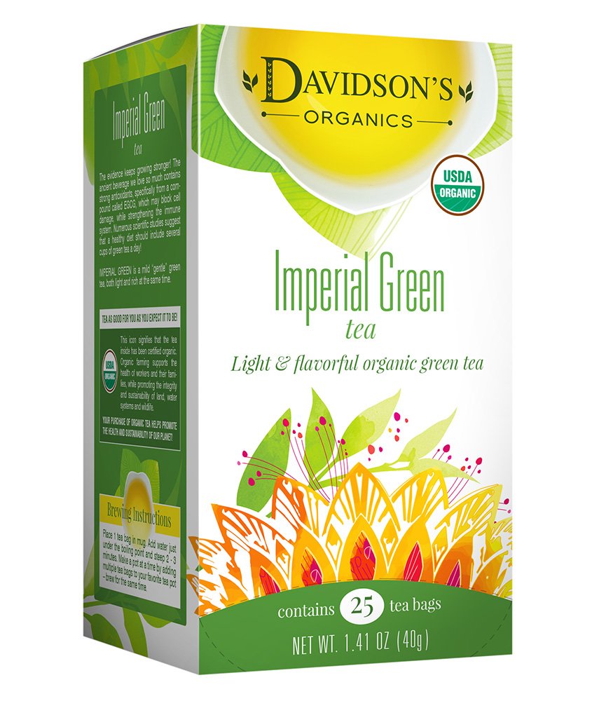 Davidson's Organics, Imperial Green Tea, 25-count Tea Bags, Pack of 6