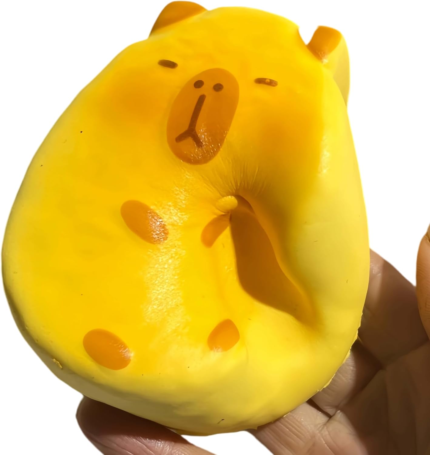 Capybara Slow Rising Squishy, Cute Stress Relief Squeeze Toy for Relaxation, Cute Squishies Sensory Squeeze Toy, Super Soft Hand Squeeze Stress Ball for Desk Decor or Gift (Yellow)