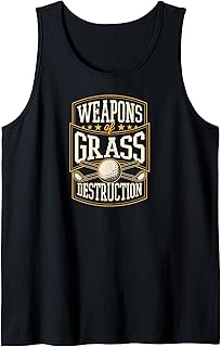 Weapons of Grass Destruction Funny Golf Dad Joke Club Ball Tank Top