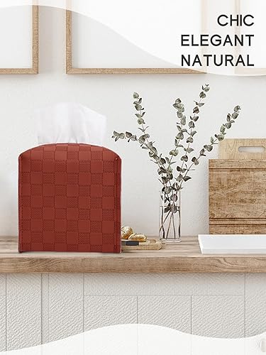 Miniatura 6 de Funda para caja de pañuelos, soporte cuadrado para caja de pañuelos, organizador decorativo para decoración del hogar, mesa y automóvil, 5 x 5 x 5