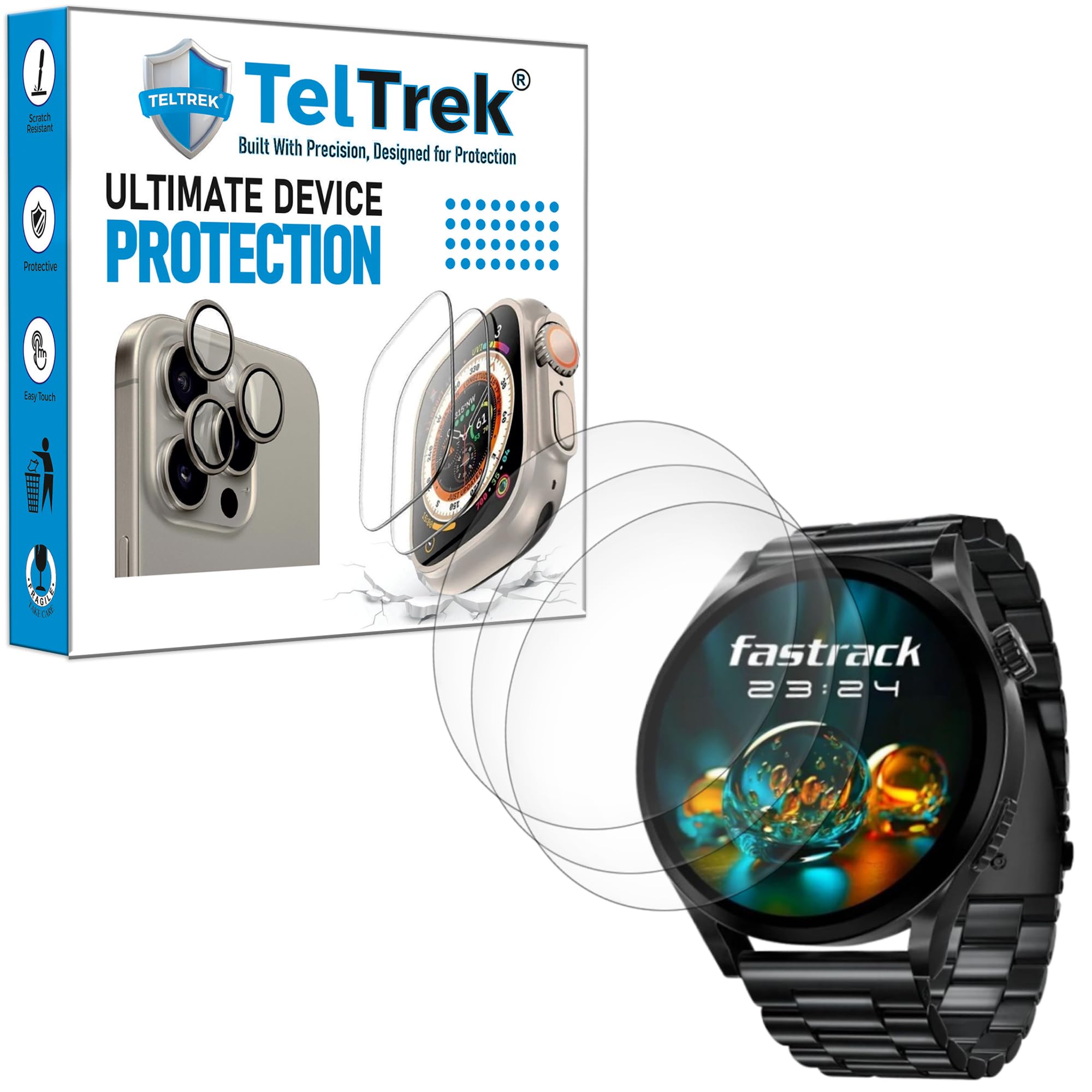 TELTREK 3 Pack Screen Guard Compatible With Fastrack Radiant FX4 (1.51 Inch), Hydrogel TPU Screen Protector not a Tempered Glass Screenguard.