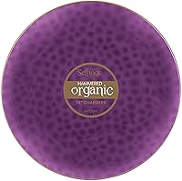 Vista 7 de [Rosa martillado con borde dorado paquete de 4] Platos de presentación de 13'' rosa martillado con borde dorado de plástico resistentes desechables