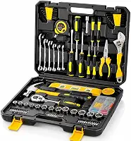 Kit Ferramentas Completo, 108 Peças Caixa de Ferramentas Manuais Profissionais para Reparos e Montagens em Casa, Oficina, Carros e Projetos DIY Maleta de Ferramentas