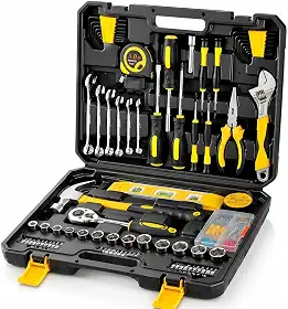 Kit Ferramentas Completo, 108 Peças Caixa de Ferramentas Manuais Profissionais para Reparos e Montagens em Casa, Oficina, Carros e Projetos DIY Maleta de Ferramentas