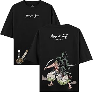 Black Jackal | Premium Oversized Unisex T-Shirt | Roronoa Zoro-Inspired Graphic Anime Tee | One Piece Inspired Design | He Price In India
