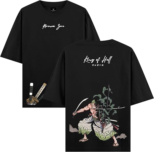 Black Jackal | Premium Oversized Unisex T-Shirt | Roronoa Zoro-Inspired Graphic Anime Tee | One Piece Inspired Design | He...