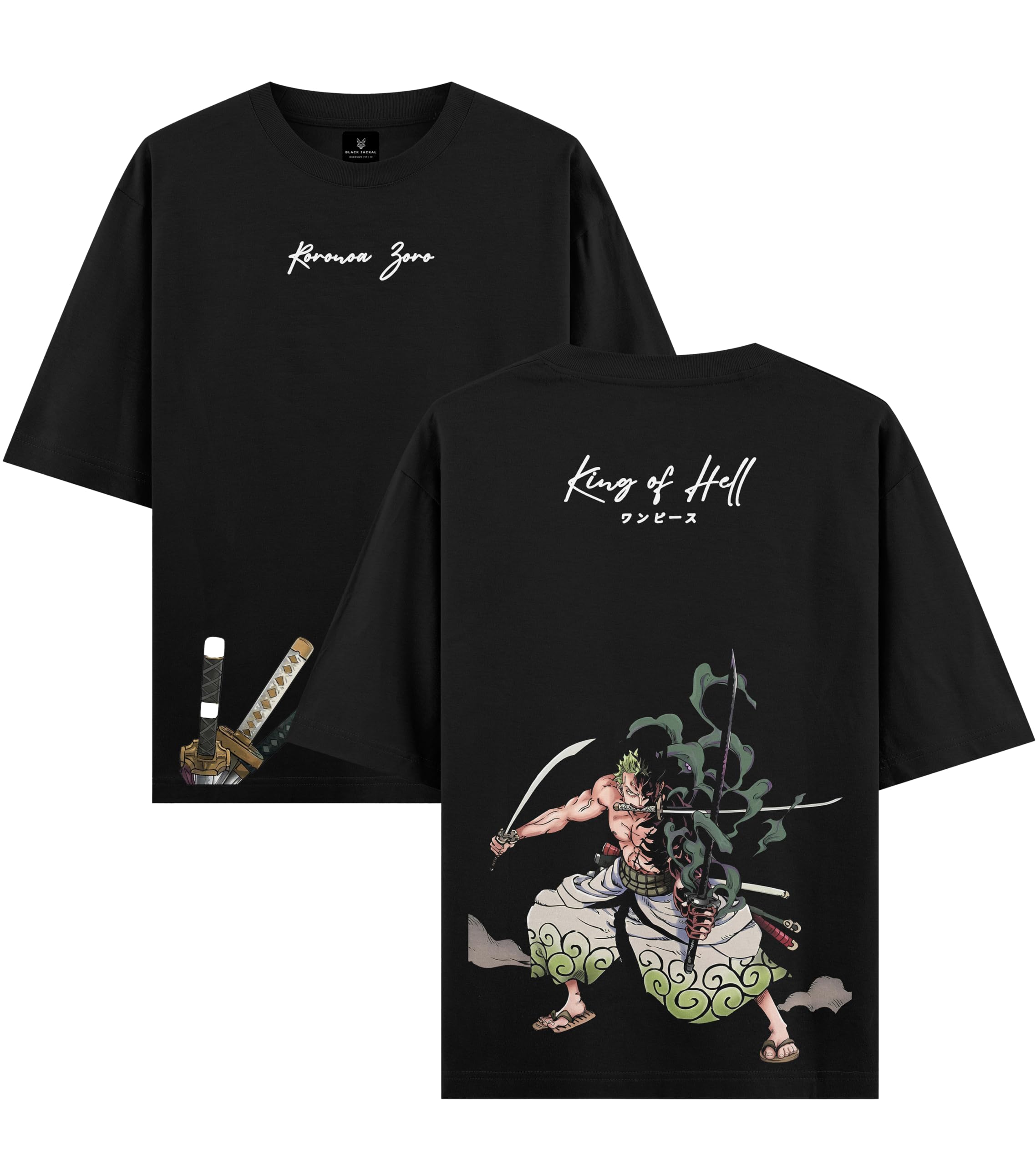 Buy Black Jackal | Premium Oversized Unisex T-Shirt | Roronoa Zoro
