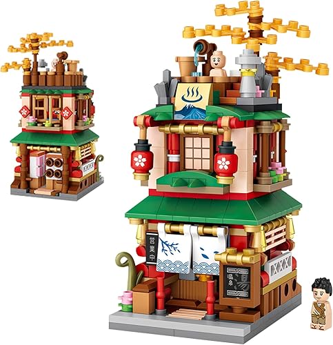 Ladrillos de tienda japoneses de Street View Shop, mini bloques de construcción de bricolaje modelo MOC juguete de construcción (tienda de primavera
