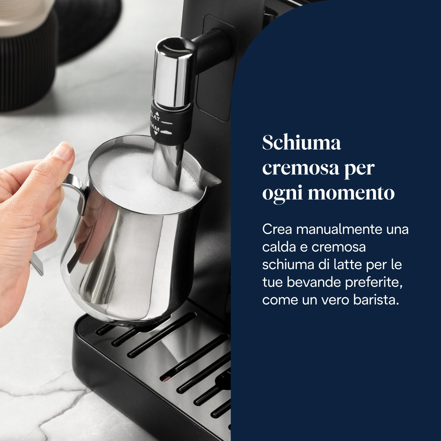 De’Longhi Rivelia – Perfetto Macchina da Caffè Automatica, Montalatte Classico, 8 Bevande in un Solo Tocco, Display Touch a Colori, Contenitori Chicchi di Caffè Intercambiabili, Nero (EXAM440.35.B)