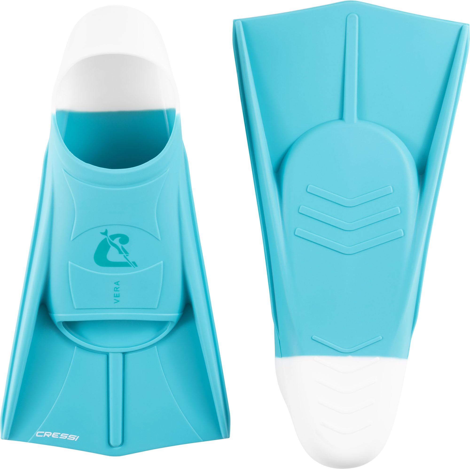 CRESSI Vera Fins - Palmes Courtes Unisex 100% Silicone avec Chaussure Fermée, pour Natation, Entraînement en Eau Libre, Piscine, Apnée, Plongée
