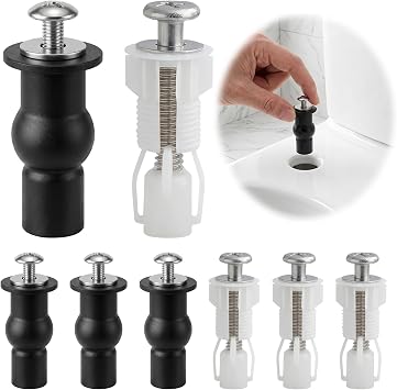 8 Pcs Toilet Seat Screws Fittings, Universal Toilet Seat Fixing Kit, Top Fix Toilet Seat Hinge Screws Expansion Screws and Fixtures Lid Top Fixing Hinge Replacement Nuts for Toilet WC Blind Hole