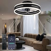 Revneey Csendes Mennyezeti Ventilátor Lámpa 50W Dimmelhető Távirányítóval és App Vezérléssel 9