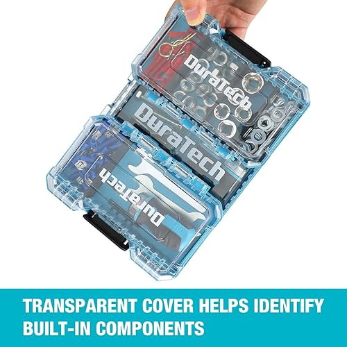 Miniatura 8 de DuraTech Organizador de piezas pequeñas de 3 piezas, 14 compartimentos, divisores extraíbles, organizador de caja de herramientas portátil con tapa