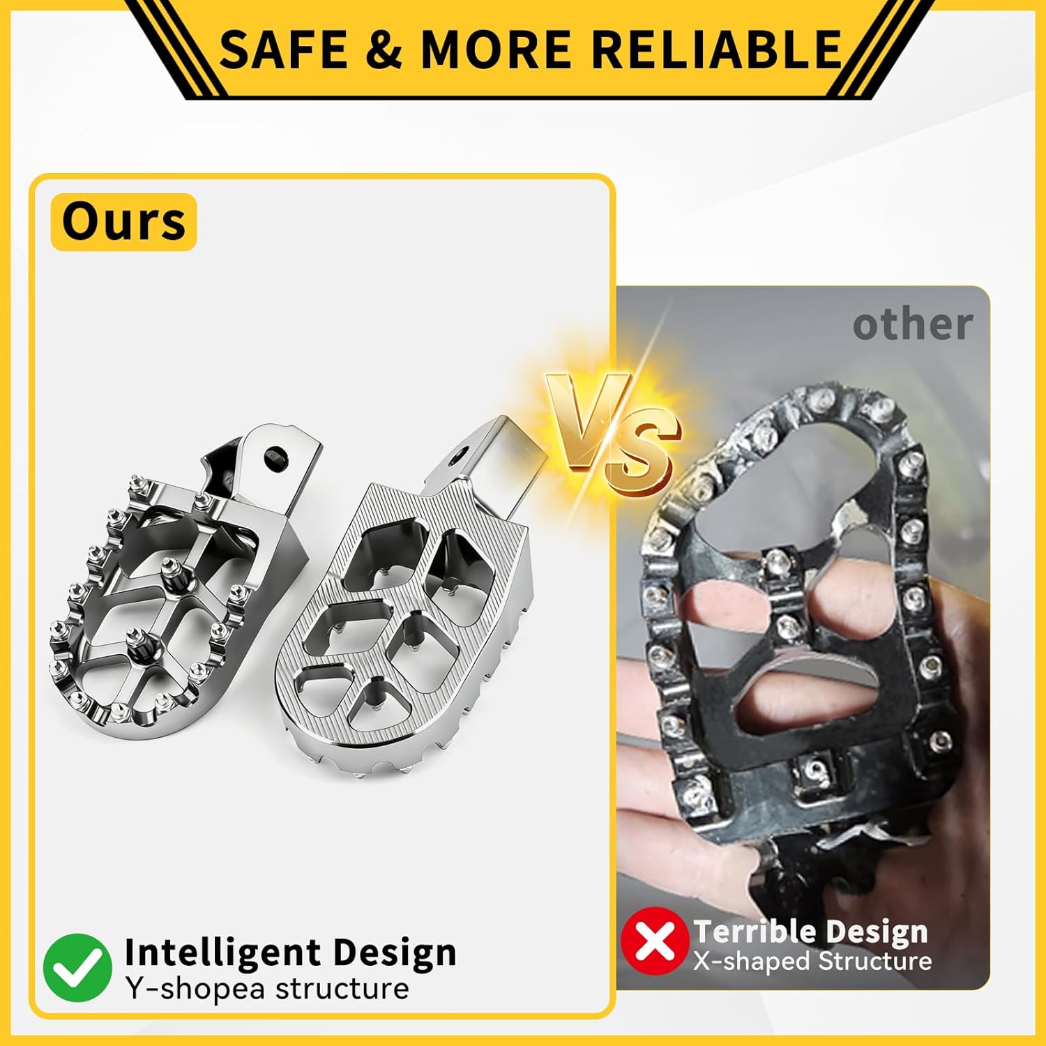 Dirt Bike Foot Pegs with Foot Peg Mount,Aluminum Foot Pegs Rest Pedal,Compatible with Tutti Tutto Soleil 01 Electric Dirt Bike (Silvery)