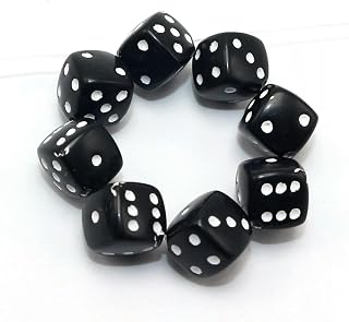 100 Cuentas de Dados de acrílico en Forma de Cubo de Color Negro y Blanco de 8 x 8 mm con Orificios diagonales para Pulseras (predeterminado)